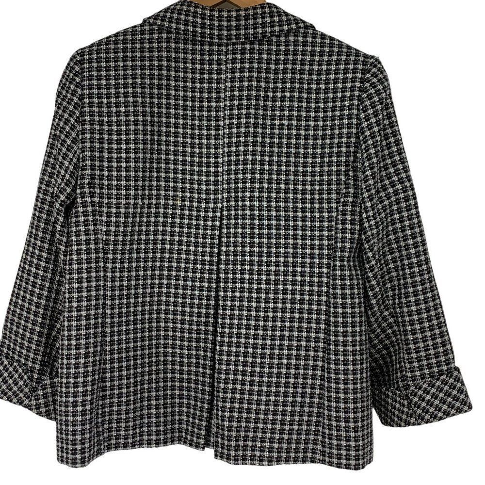 Women Giorgio Sant Angelo Size 10 Baby Doll Blazer Metalic Plaid 3914 - Picture 7 of 10